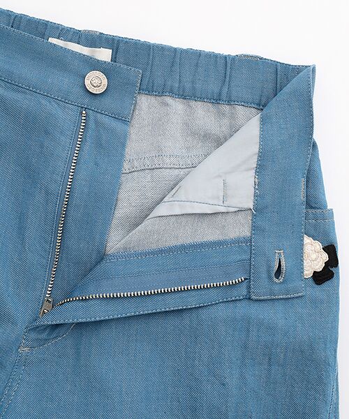 INGEBORG / インゲボルグ デニムパンツ | カメリアリボン刺繍入り5.5oデニムパンツ | 詳細4
