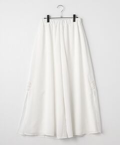 インゲボルグ　ホワイト フレアロングスカート レース風　　本日7/6迄の出品‼️ セール】 ボタニカルレーススカート （ロング・マキシ丈スカート