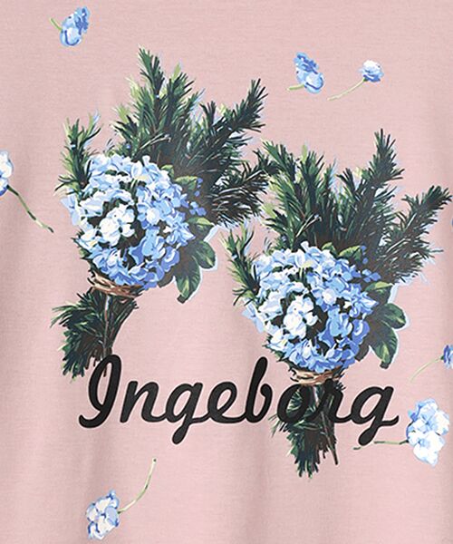 INGEBORG / インゲボルグ Tシャツ | ローズマリーとアジサイワンポイントpt.Tシャツ | 詳細6
