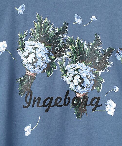 INGEBORG / インゲボルグ Tシャツ | ローズマリーとアジサイワンポイントpt.Tシャツ | 詳細7