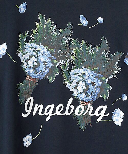 INGEBORG / インゲボルグ Tシャツ | ローズマリーとアジサイワンポイントpt.Tシャツ | 詳細8