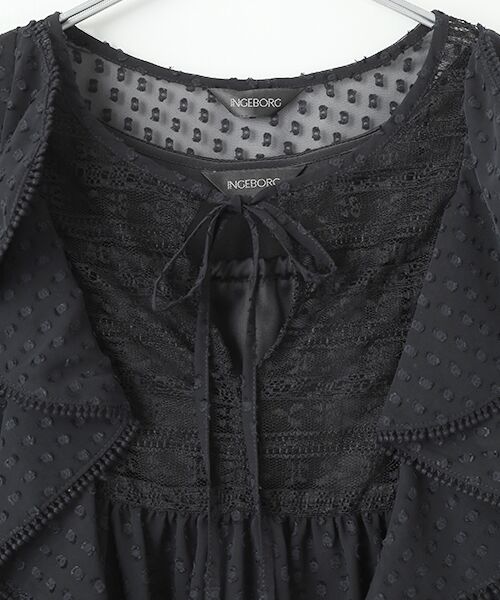 INGEBORG / インゲボルグ シャツ・ブラウス | シフォンカットジャガードブラウス | 詳細1