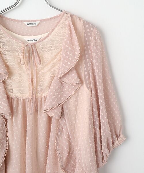 INGEBORG / インゲボルグ シャツ・ブラウス | シフォンカットジャガードブラウス | 詳細3