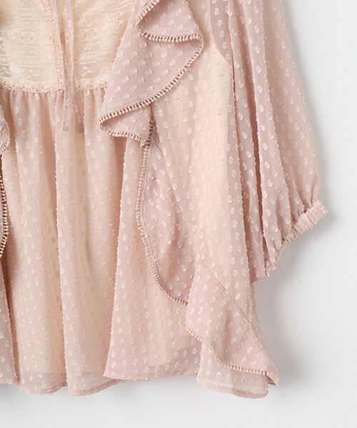 INGEBORG / インゲボルグ シャツ・ブラウス | シフォンカットジャガードブラウス | 詳細4