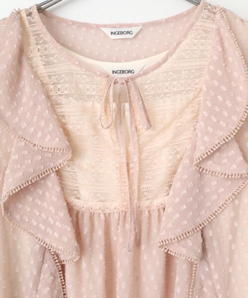 INGEBORG / インゲボルグ シャツ・ブラウス | シフォンカットジャガードブラウス | 詳細7