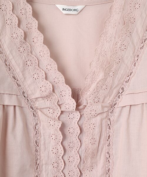 INGEBORG / インゲボルグ シャツ・ブラウス | レース使いコットンローンブラウス | 詳細3