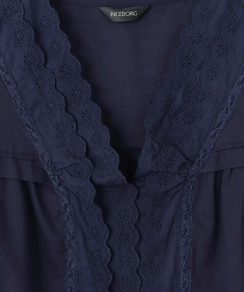 INGEBORG / インゲボルグ シャツ・ブラウス | レース使いコットンローンブラウス | 詳細8