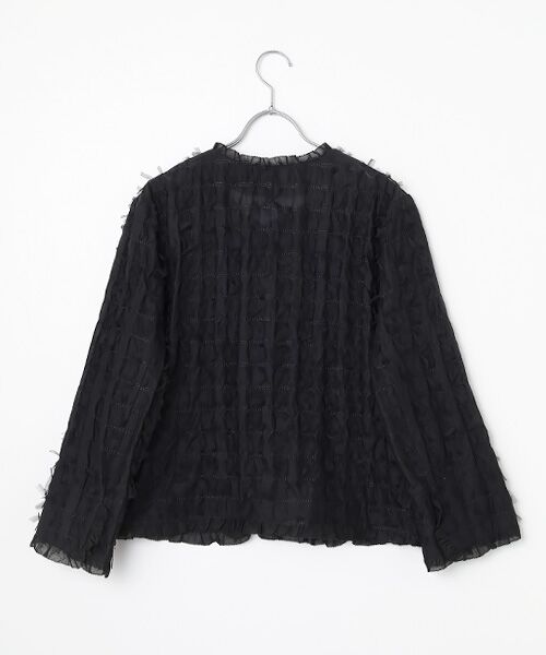 INGEBORG / インゲボルグ ノーカラージャケット | チュールリボン刺繍ジャケット | 詳細1