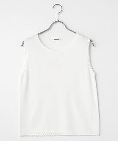 INGEBORG / インゲボルグ キャミソール・チューブトップ | カメリア刺繍入りノースリーブニット