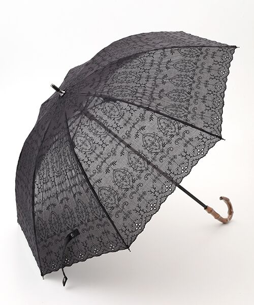 INGEBORG/インゲボルグ ボタニカル刺繍日傘 クロ フリーサイズ