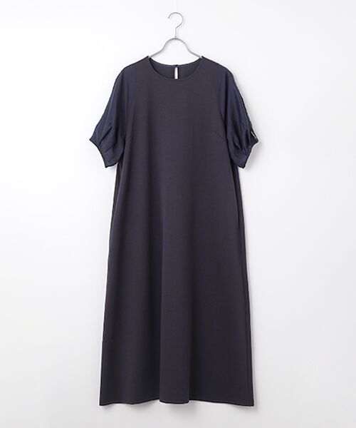 INGEBORG/インゲボルグ シアースリーブワンピース ネイビー フリーサイズ INGEBORG/インゲボルグ シアースリーブワンピース ネイビー フリーサイズ
