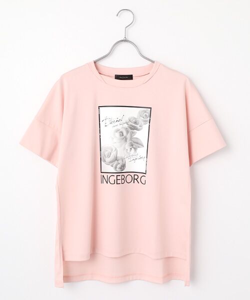 INGEBORG/インゲボルグ カメリアスクエアpt.カットソー ピンク 9号 INGEBORG/インゲボルグ カメリアスクエアpt.カットソー ピンク 9号
