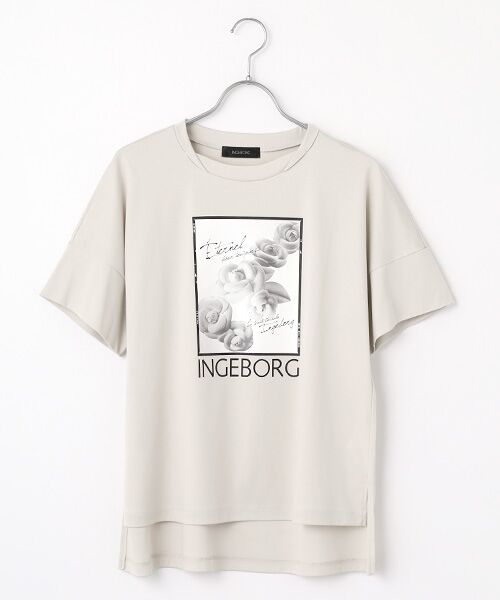 INGEBORG/インゲボルグ カメリアスクエアpt.カットソー グレージュ 11号 INGEBORG/インゲボルグ カメリアスクエアpt.カットソー グレージュ 11号