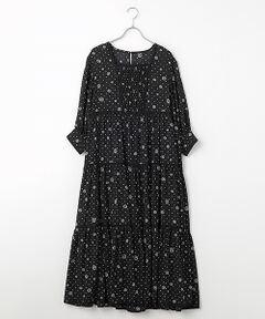 セール】 カメリア刺繍デニムワンピース （ロング・マキシ丈