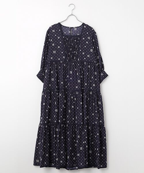 INGEBORG/インゲボルグ カメリアドットpt.ワンピース ネイビー フリーサイズ INGEBORG/インゲボルグ カメリアドットpt.ワンピース ネイビー フリーサイズ