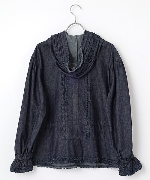 INGEBORG / インゲボルグ シャツ・ブラウス | ５ozムラ糸デニムブフードブラウス | 詳細2