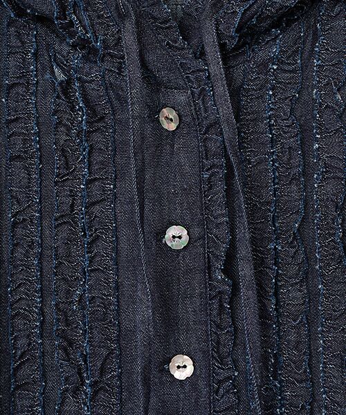 INGEBORG / インゲボルグ シャツ・ブラウス | ５ozムラ糸デニムブフードブラウス | 詳細6