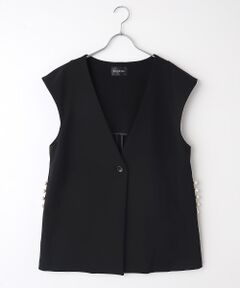 INGEBORG / インゲボルグ ベスト | パール調釦アクセントベスト