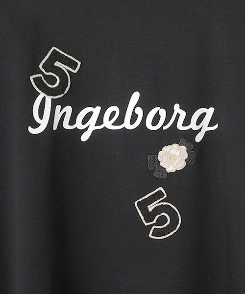INGEBORG / インゲボルグ カットソー | レース使いロゴプリントカットソーチュニック | 詳細4