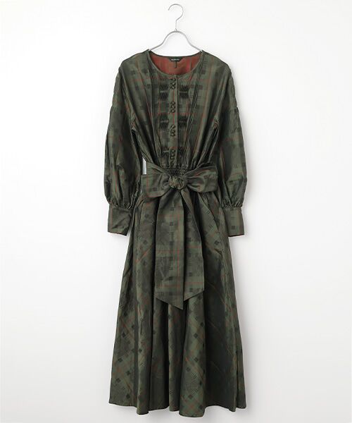 INGEBORG/インゲボルグ タフタタータンチェックワンピース カーキ 9号 INGEBORG/インゲボルグ タフタタータンチェックワンピース カーキ 9号