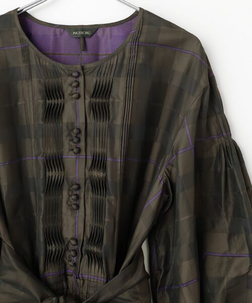 INGEBORG / インゲボルグ ロング・マキシ丈ワンピース | ●タフタタータンチェックワンピース | 詳細3