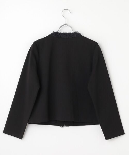 INGEBORG / インゲボルグ カーディガン・ボレロ | チュールアクセントノーカラーカーディガン | 詳細1