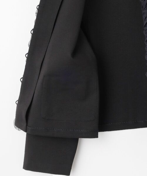 INGEBORG / インゲボルグ カーディガン・ボレロ | チュールアクセントノーカラーカーディガン | 詳細4