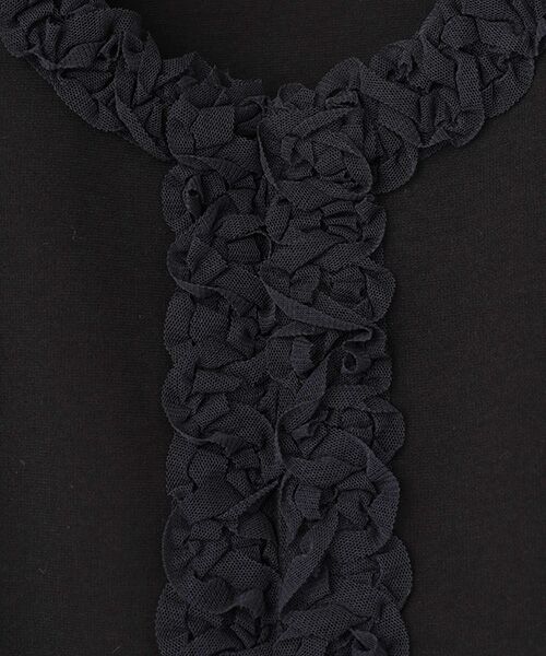 INGEBORG / インゲボルグ カーディガン・ボレロ | チュールアクセントノーカラーカーディガン | 詳細5