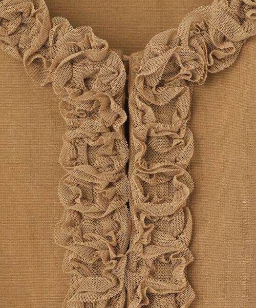 INGEBORG / インゲボルグ カーディガン・ボレロ | チュールアクセントノーカラーカーディガン | 詳細7