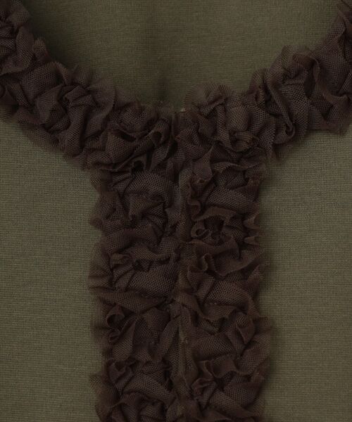 INGEBORG / インゲボルグ カーディガン・ボレロ | チュールアクセントノーカラーカーディガン | 詳細8