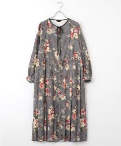 ローズマリーとアジサイpt.ワンピース （ロング・マキシ丈