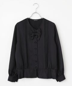 INGEBORG / インゲボルグ シャツ・ブラウス | サテン起毛ペプラムブラウス