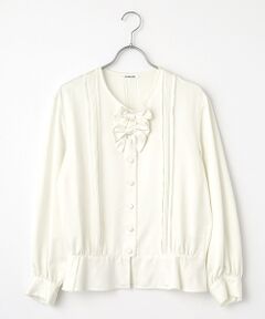 INGEBORG / インゲボルグ シャツ・ブラウス | サテン起毛ペプラムブラウス