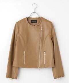 INGEBORG / インゲボルグ ノーカラージャケット | ラムレザーノーカラージャケット