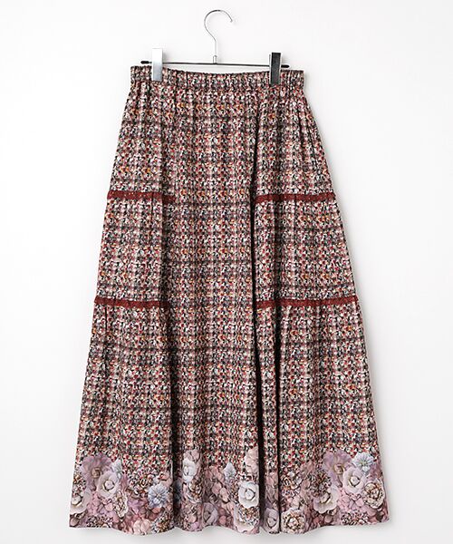 INGEBORG / インゲボルグ ロング・マキシ丈スカート | ●リントンフラワーpt.ティアードスカート | 詳細2