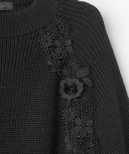 INGEBORG / インゲボルグ カーディガン・ボレロ | レース使いニットポンチョ | 詳細1