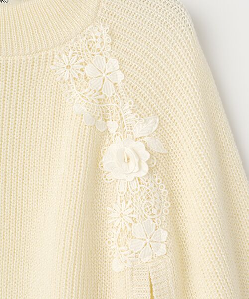 INGEBORG / インゲボルグ カーディガン・ボレロ | レース使いニットポンチョ | 詳細2
