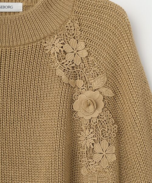 INGEBORG / インゲボルグ カーディガン・ボレロ | レース使いニットポンチョ | 詳細6