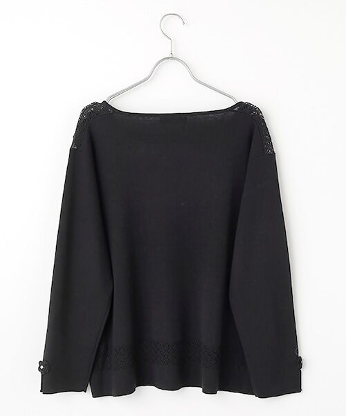 INGEBORG / インゲボルグ ニット・セーター | 透かし柄アクセントニットプルオーバー | 詳細1