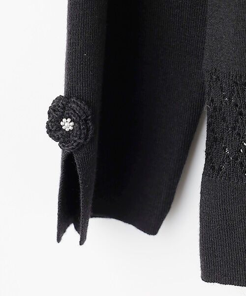 INGEBORG / インゲボルグ ニット・セーター | 透かし柄アクセントニットプルオーバー | 詳細4