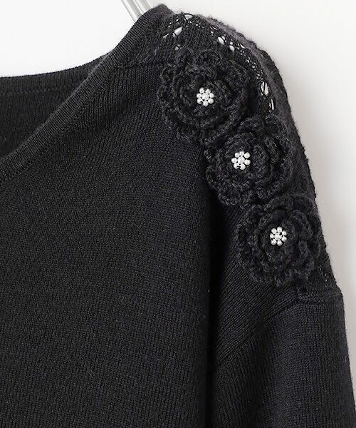 INGEBORG / インゲボルグ ニット・セーター | 透かし柄アクセントニットプルオーバー | 詳細6