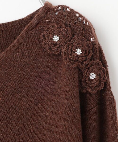 INGEBORG / インゲボルグ ニット・セーター | 透かし柄アクセントニットプルオーバー | 詳細8