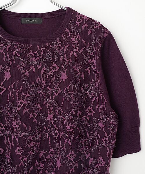 INGEBORG / インゲボルグ ニット・セーター | レースコンビニットプルオーバー | 詳細4