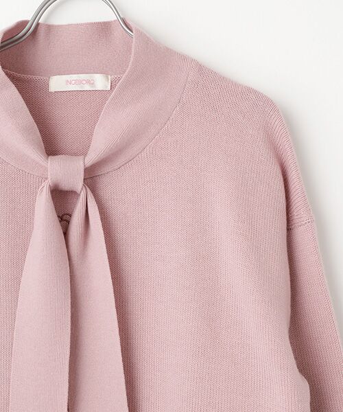 INGEBORG / インゲボルグ ニット・セーター | カメリア刺繍入りボウタイニット | 詳細4