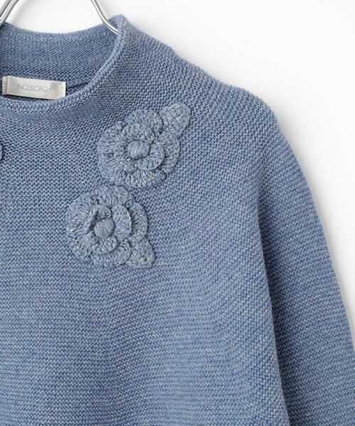INGEBORG / インゲボルグ ニット・セーター | フラワーモチーフ付きボトルネックニット | 詳細5