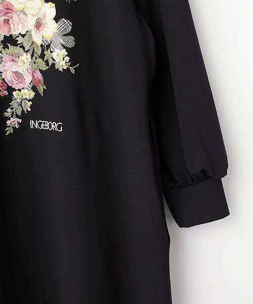 INGEBORG / インゲボルグ ロング・マキシ丈ワンピース | チェックブーケワンポイントpt.カットソーワンピース | 詳細3