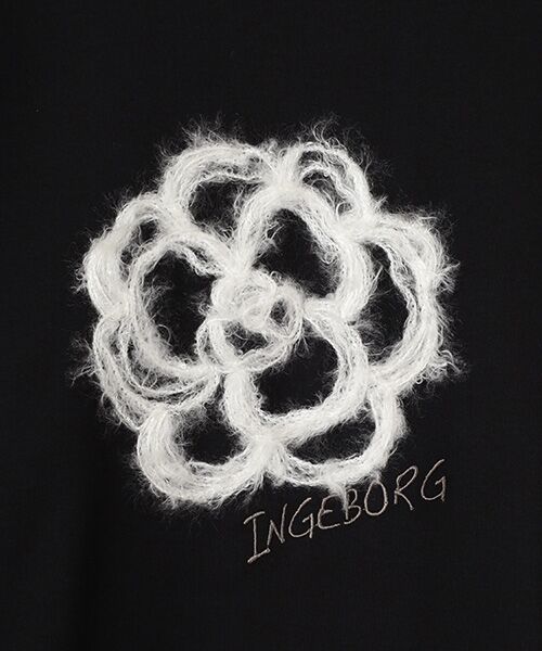 INGEBORG / インゲボルグ カットソー | ふわふわカメリア刺繍カットソー | 詳細1