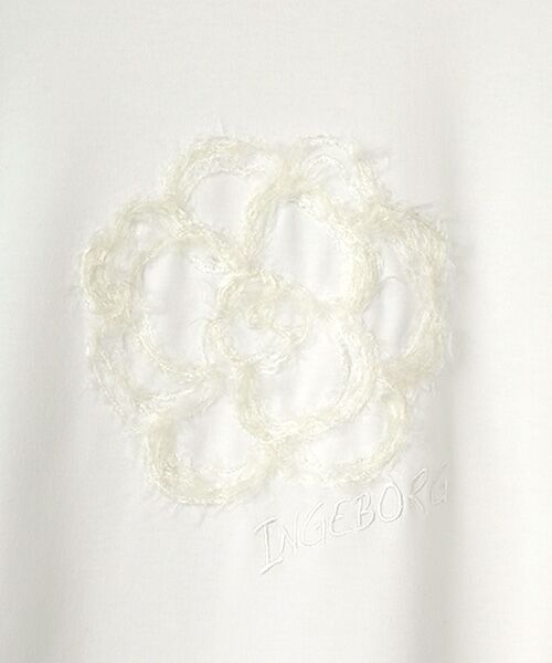 INGEBORG / インゲボルグ カットソー | ふわふわカメリア刺繍カットソー | 詳細2