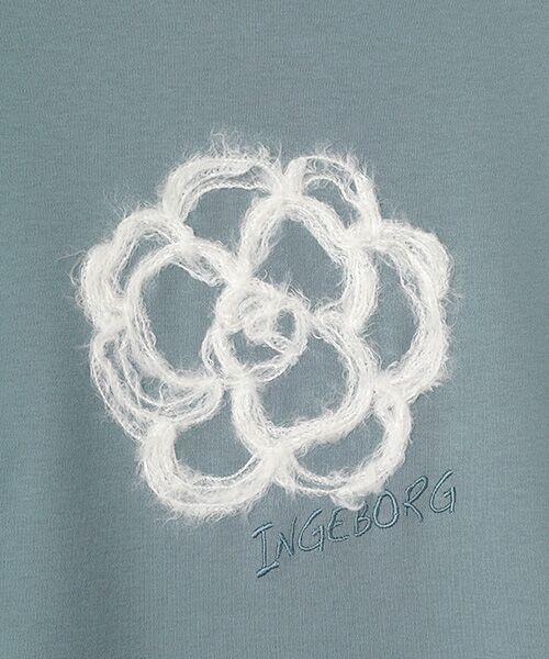 INGEBORG / インゲボルグ カットソー | ふわふわカメリア刺繍カットソー | 詳細8