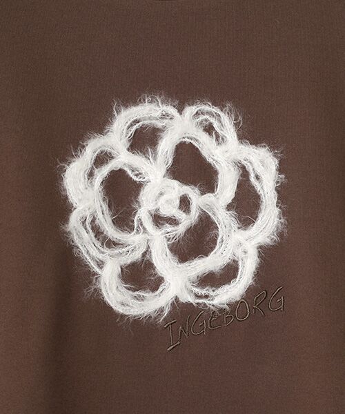 INGEBORG / インゲボルグ カットソー | ふわふわカメリア刺繍カットソー | 詳細9